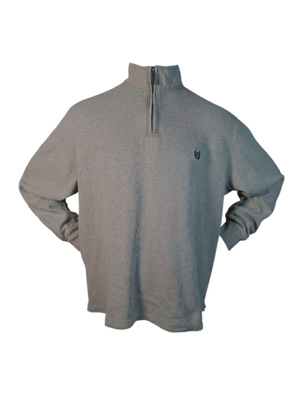 Vintage Chaps Ralph Lauren XLT Heavyweight Quarter Zip Ribbed Sweater Oatmeal